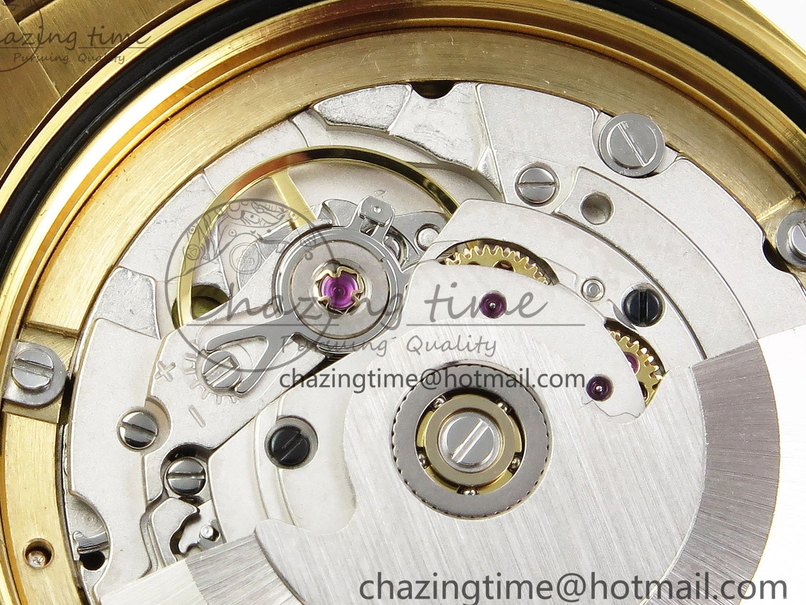 MiroTime 0121 WaterResistant Day Date 36 YG RAF 1:1 Best Edition Brown Oman Dial Diamonds Bezel on YG Bracelet A 1518